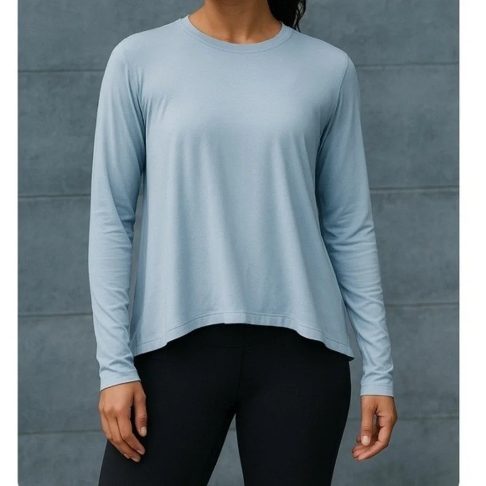 Lululemon Modal Relaxed-Fit Lounge‎ Long-Sleeve Shirt size 10 starch blue nwt